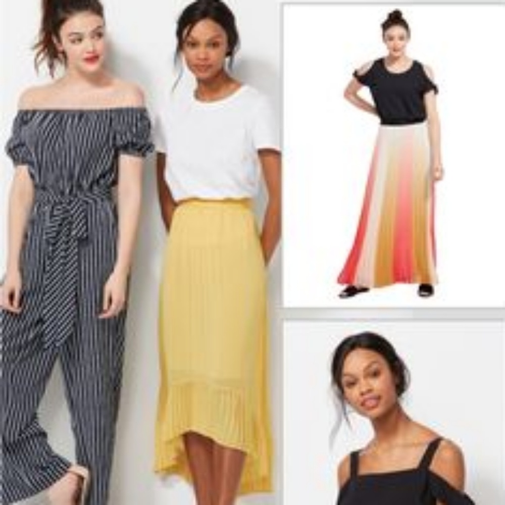 Madison  hi low pleated chiffon skirt sz 3X NWT *P - Picture 3 of 9